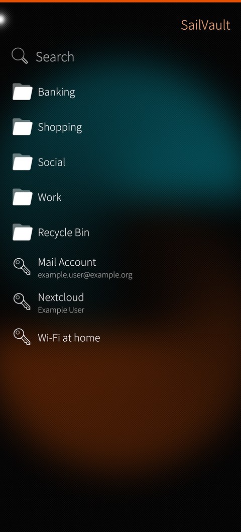 Entry list with groups and entries