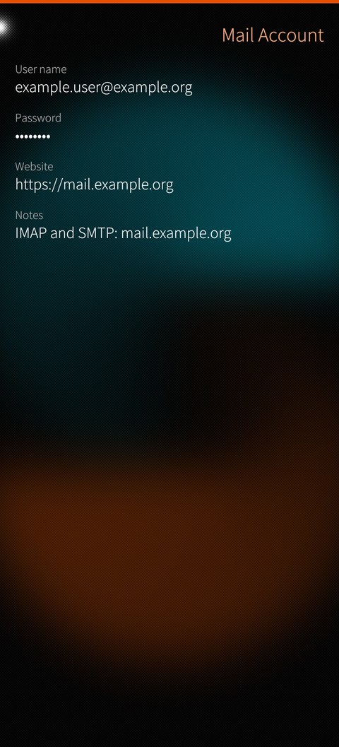 An entry with its password hidden