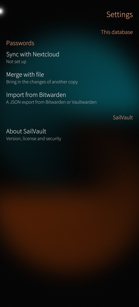 Settings with sync, merge and import